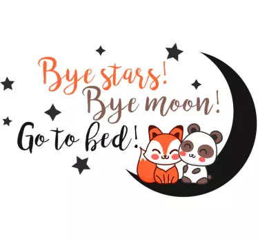 Vinilo pared infantil adiós estrellas adiós luna - TenVinilo