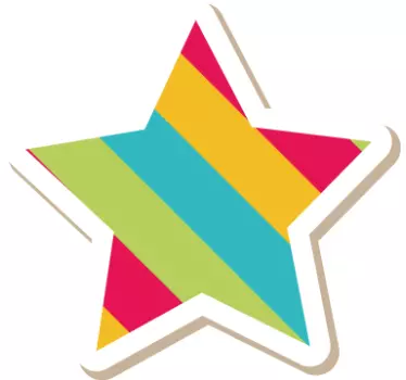 Vinilo pared infantil forma de estrella colorida - TenVinilo