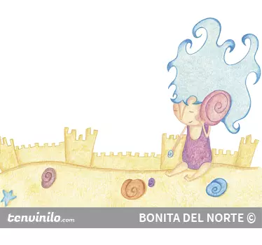 Vinilo pared infantil personaje caprichoso de caracol - TenVinilo