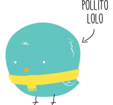 Vinilo pared infantil pollito lolo - TenVinilo