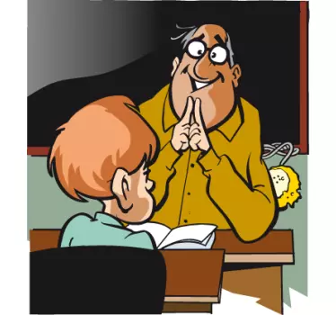 Vinilo pared infantil profesor de turno - TenVinilo