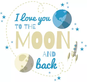 Vinilo pared infantil te amo hasta la luna - TenVinilo
