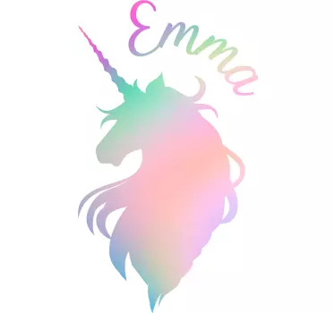 Vinilo infantil silueta unicornio personalizable - TenVinilo