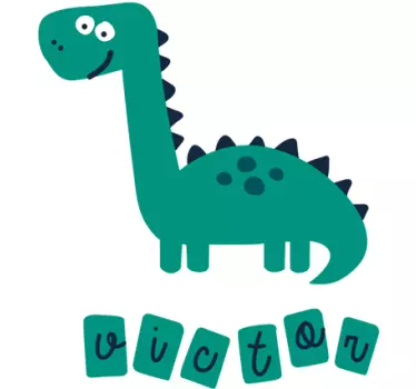 Vinilo personalizable infantil dino nombre - TenVinilo