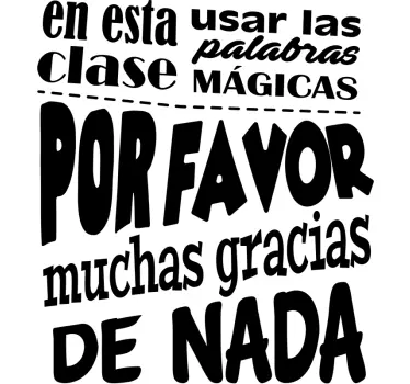 Vinilo educativo reglas de la clase de comportamiento - TenVinilo