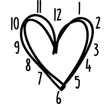 Vinilo reloj decoración San Valentín - TenVinilo