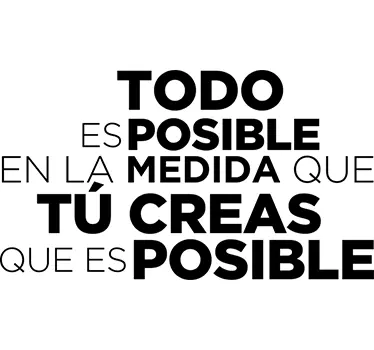 Vinilo texto motivacional todo es posible - TenVinilo