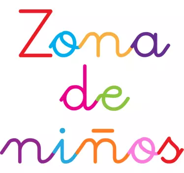 Vinilo texto zona de niños - TenVinilo