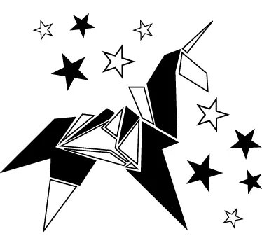 Viniles infantiles unicornio origami - TenVinilo