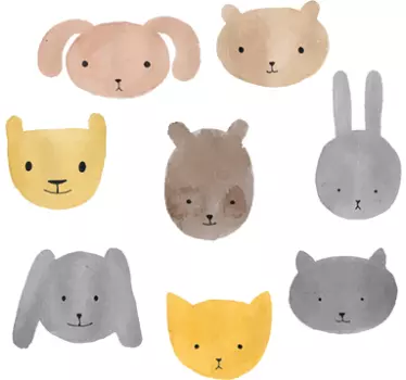 Vinilos para bebés círculo animales - TenVinilo