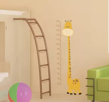 Vinilo infantil estatura jirafa - TenVinilo