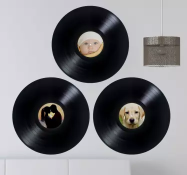 Vinilo pared salón disco vinilo - TenVinilo