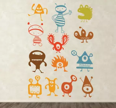 Vinilo infantil stickers alienigenas - TenVinilo