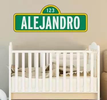 Vinilo personalizable placa Barrio Sésamo - TenVinilo