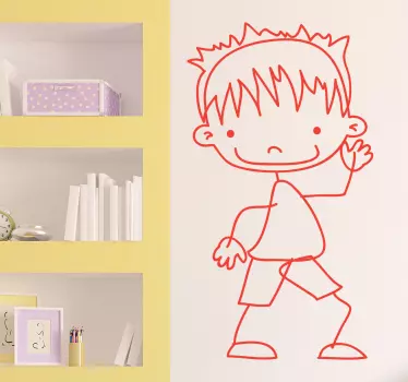 Vinilo pared infantil figura de niño feliz - TenVinilo