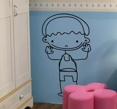 Vinilo pared infantil personaje infantil juguetón - TenVinilo