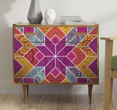 Vinilo muebles mosaico de paisley - TenVinilo