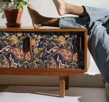 Vinilo mueble  ilustración realista paisley - TenVinilo