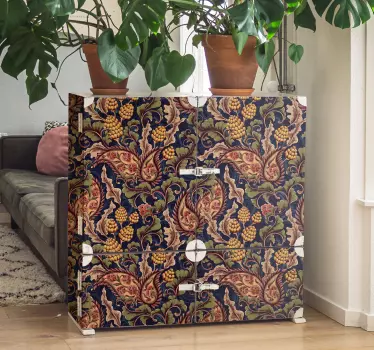 Vinilo mueble  ilustración realista paisley - TenVinilo