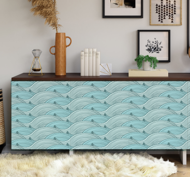 Vinilo muebles de olas dibujadas - TenVinilo