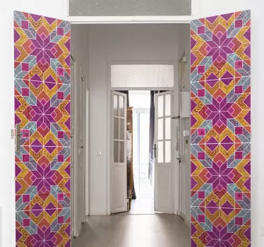 Vinilo para puertas mosaico de paisley - TenVinilo