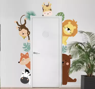 Vinilo decorativo animales para puerta - TenVinilo