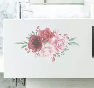 Pegatina para portátil de flores estilo acuarela - TenVinilo