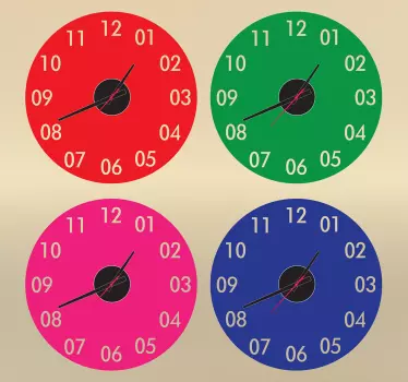 Reloj adhesivo pared redondo colores - TenVinilo