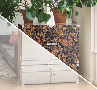 Vinilo mueble  ilustración realista paisley - TenVinilo