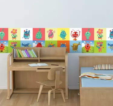 Adhesivo cenefa infantil monstruos - TenVinilo