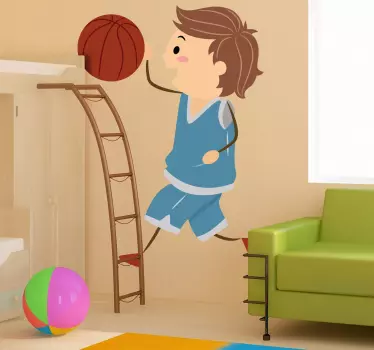 Adhesivo infantil niño basketball - TenVinilo