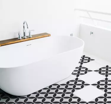 Pegatinas para suelo azulejo hidráulico patrón flor - TenVinilo