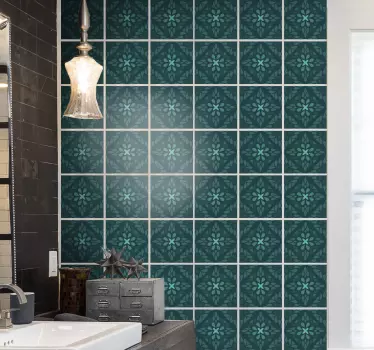 Azulejos vinílicos Esmeralda geométrica - TenVinilo
