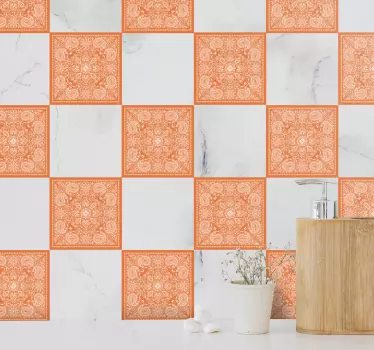 Azulejos vinílicos patrón paisley cachemir - TenVinilo
