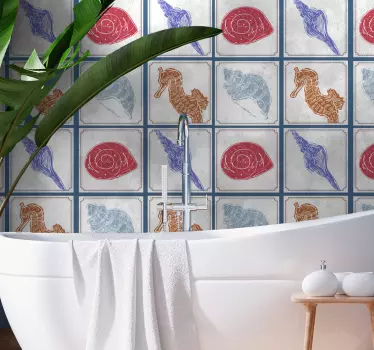 Azulejos vinílicos patrón submarino - TenVinilo