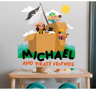 Mural habitación infantil Pirata y amigo - TenVinilo