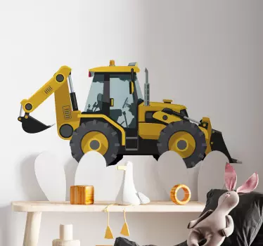 Mural habitación infantil Tractor realista - TenVinilo