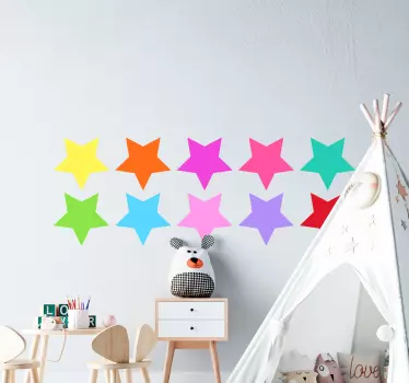 Pack vinilos infantiles estrellas coloridas - TenVinilo