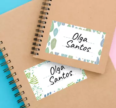 Pegatina adhesiva para libreta de hojas con nombre - TenVinilo