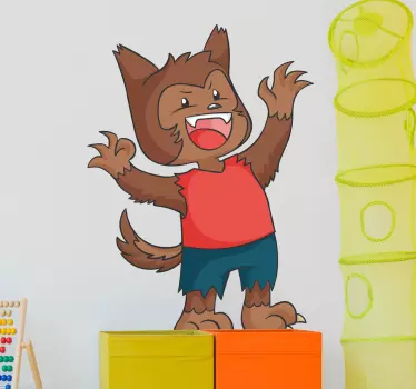 Vinilo infantil dibujo hombre lobo - TenVinilo