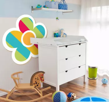 Pegatina infantil margarita rayas diagonales - TenVinilo