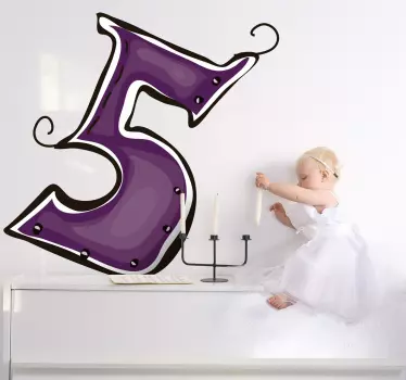 Vinilo infantil número cinco - TenVinilo