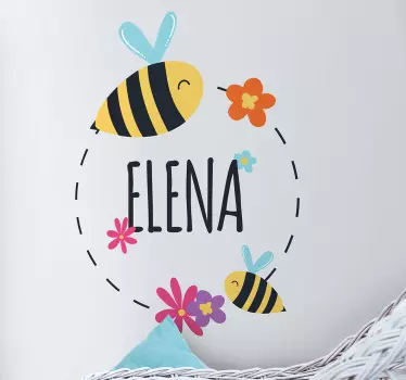 Pegatina nombre personalizado primavera - TenVinilo