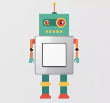 Pegatina para interruptores infantiles robot - TenVinilo