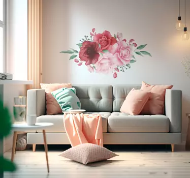 Pegatina para portátil de flores estilo acuarela - TenVinilo