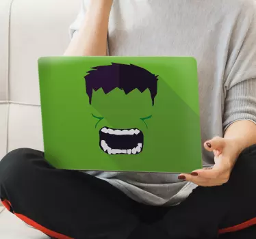 Pegatina para portátiles Superhéroe verde - TenVinilo