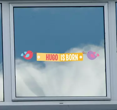 Pegatina personalizada cartel ventana pájaros - TenVinilo