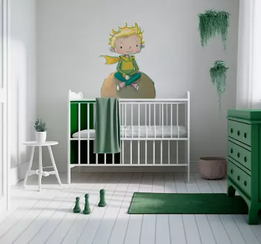 Pegatina personalizada cartoon Niño sentado planeta - TenVinilo