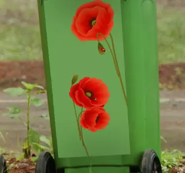 Pegatina reciclaje de flores amapolas - TenVinilo