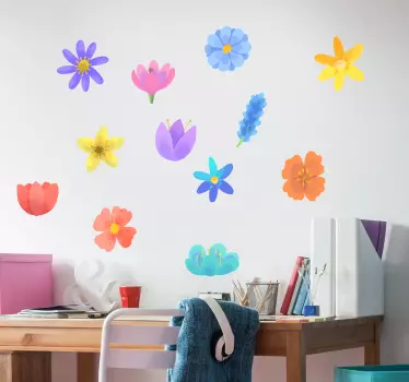 Pegatinas de flores diferentes primaverales - TenVinilo